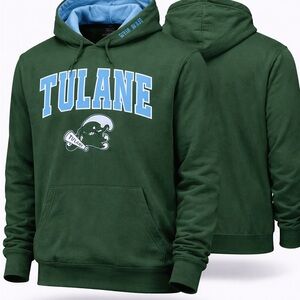 Men's Colosseum Green Tulane Green Wave Arch & Logo Hoodie Size Large NWT